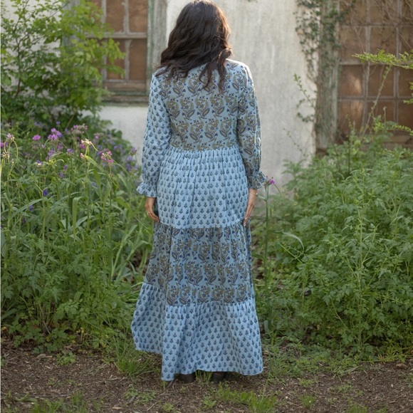 Oh My Stars by Layerz Cecily Patchwork Cottagecore Maxi Button Down Tiered Dress - Picture 2 of 9